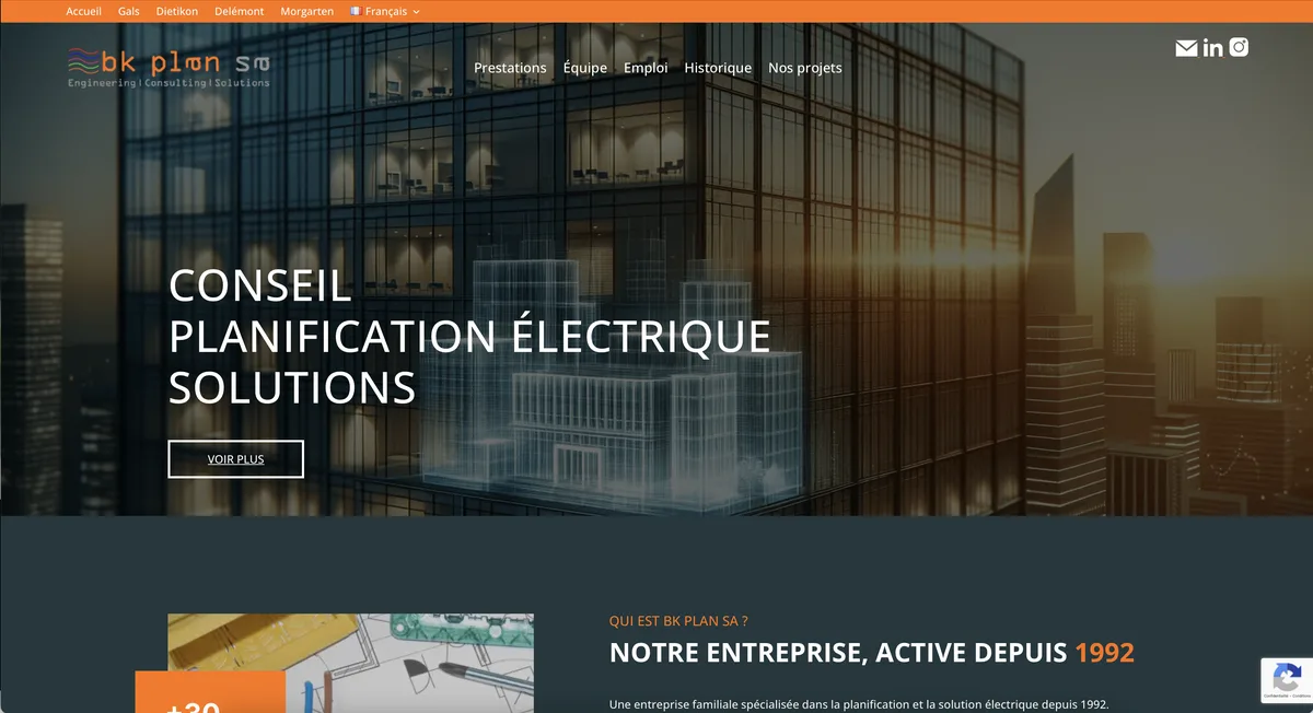 Site web BK Plan SA