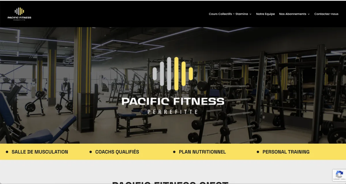Site web Pacific Fitness Perrefitte
