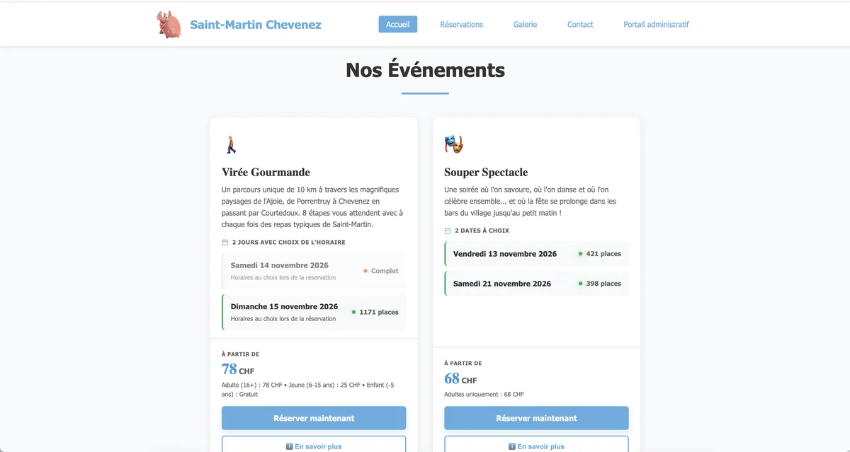 Site web Sociétés Réunies St-Martin